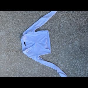 zara white collared long sleeve shirt